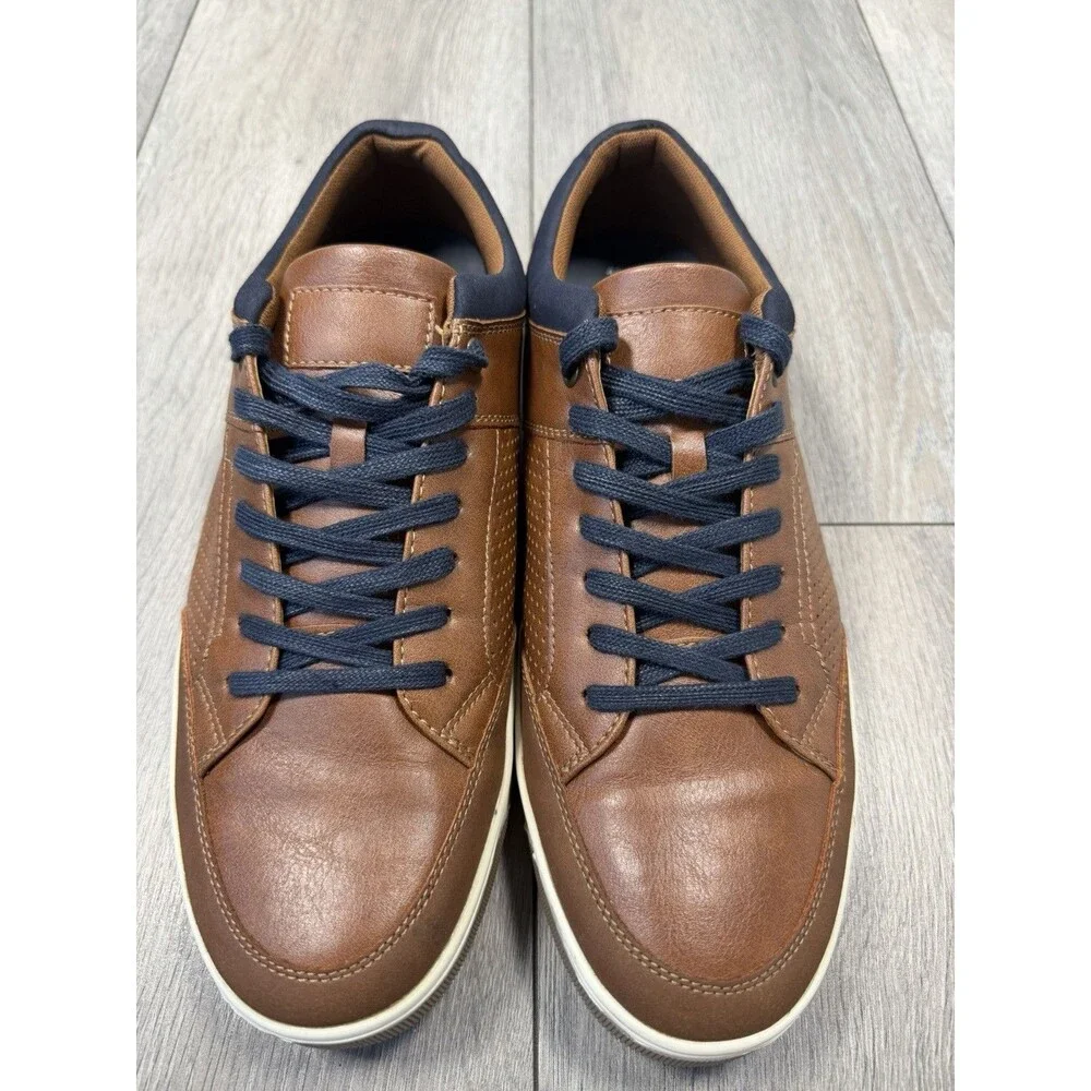 George Men’s Brown Casual Sneakers Memory Foam Size 10.5 Lace Up Comfort Shoes